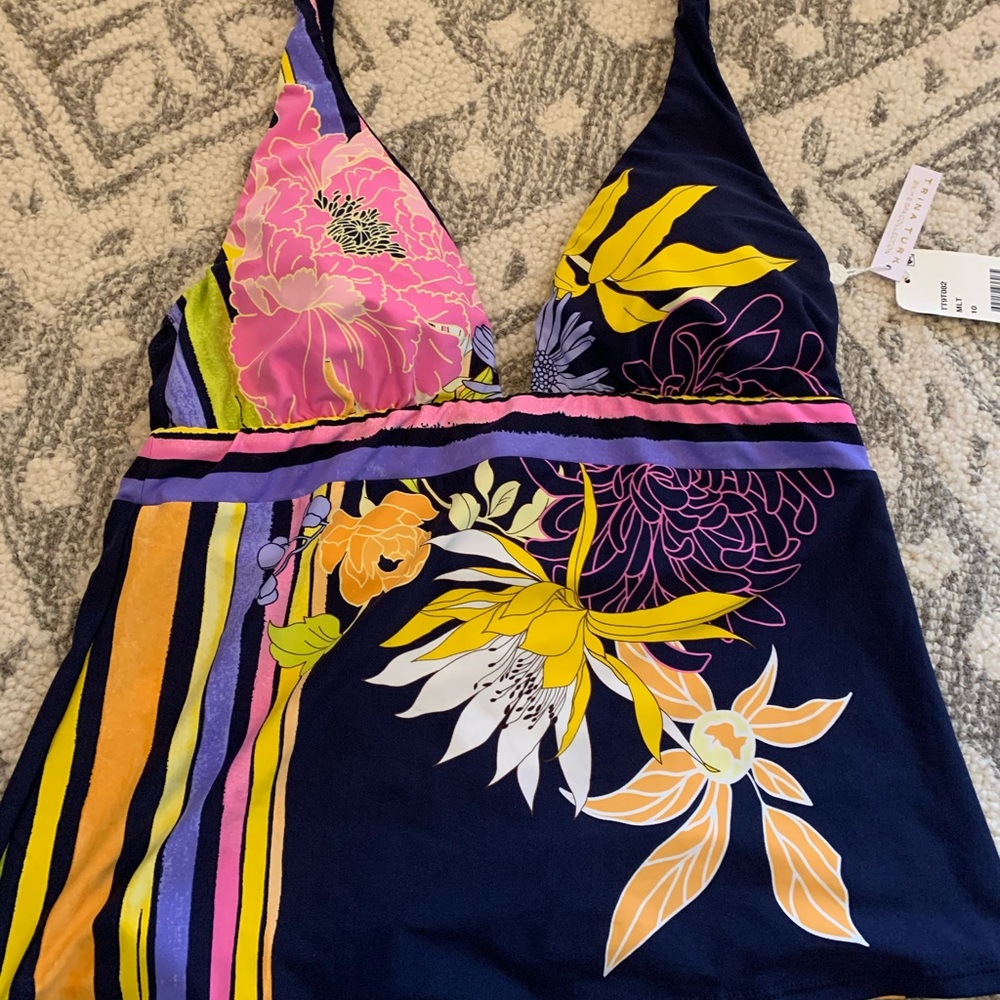 NWT Trina Turk Tankini Top w/matching sarong